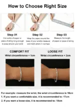 NeeTim, pulseras de tenis de moissanita de arcoíris coloridas de 3mm, 4mm y 5mm para mujer, cadena de pulsera de oro blanco chapada en plata esterlina s925 6