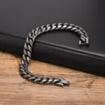 ⛓️ Pulsera "Steel Sovereign" – Acero Antiguo Estilo Dome 4