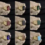 R3351g Anillo de joyería con piedras preciosas de acero inoxidable vintage de alta calidad para hombre 2