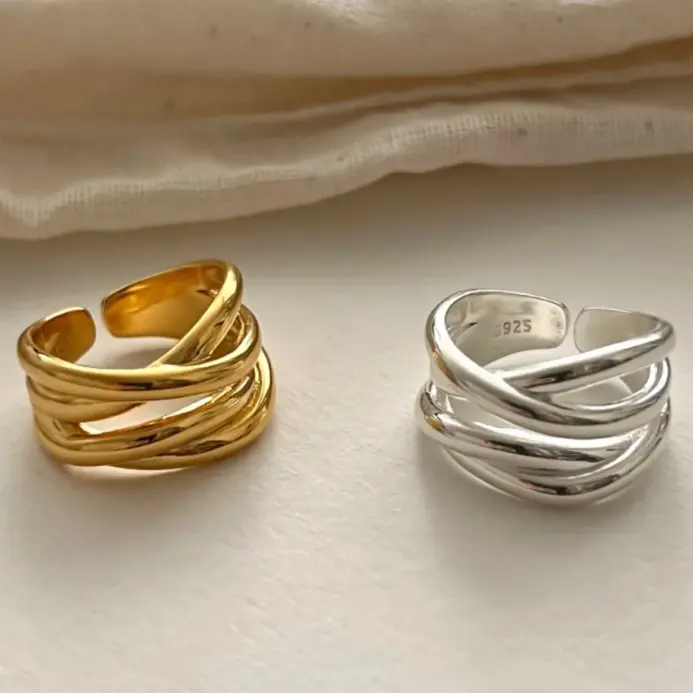 925 anillos de plata esterlina para mujeres hombres pareja minimalista hecho a mano Simple Interware anillo joyería de fiesta regalo prevenir alergias 1