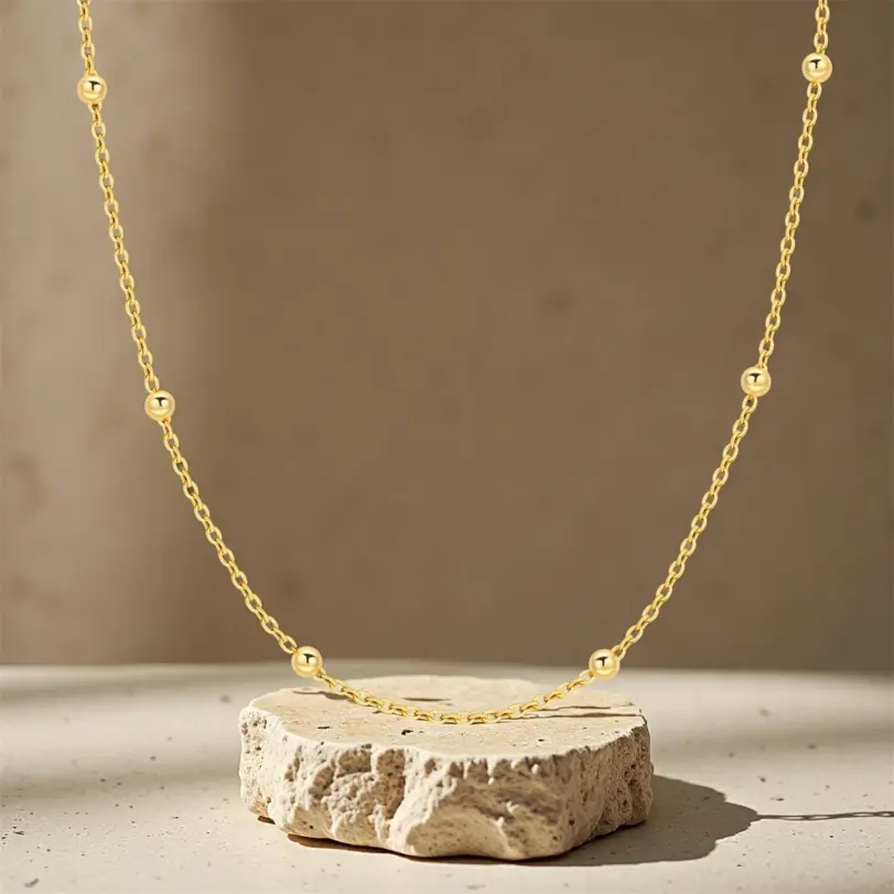🐚 Collar "Pearl & Gold Link" – Plata S925, Oro 18K y Perla Natural 5