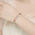 NeeTim, pulseras de tenis de moissanita de arcoíris coloridas de 3mm, 4mm y 5mm para mujer, cadena de pulsera de oro blanco chapada en plata esterlina s925 3