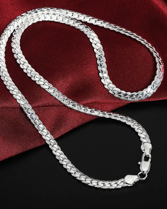 20-60cm 5mm Color plata diseño de marca de lujo collar noble cadena para mujer hombres joyería de compromiso de boda de moda 1