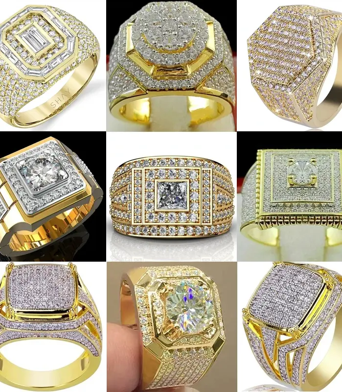 Anillos de cristal con incrustaciones de moda europea y americana para mujer y hombre, joyería de anillo de negocios a la moda para banquete 1