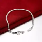 Pulsera de cadena sólida exquisita de Plata de Ley 925, abalorio de moda para mujeres y hombres, joyería de modelos simples y bonitos para boda 3