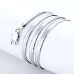 Nuevo collar de cadena de hoja fina de Plata de Ley 925 de 4MM para mujeres y hombres, joyería de lujo para fiesta y boda, regalos de vacaciones para mejores amigos 3