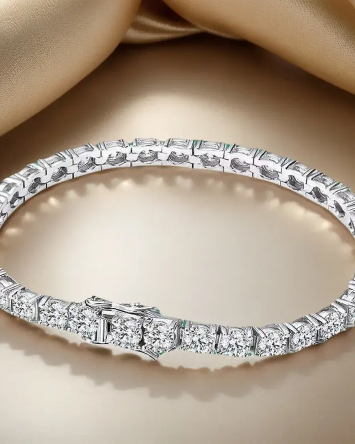 Pulsera de tenis de moissanita de Plata de Ley 925 D VVS1 con certificado GRA, regalo de joyería exquisito y lujoso 1