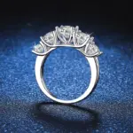 100% anillos de plata esterlina 925 originales, anillos de diamantes de circonia de lujo de 3,6 quilates para mujer, propuesta de boda, joyería de regalo 5