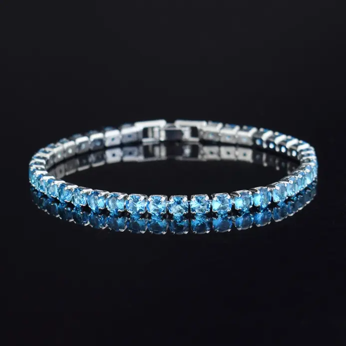 Pulsera de tenis de circón con microincrustaciones de 4mm para mujer, pulsera para hombre, accesorios de joyería para hombre, 2