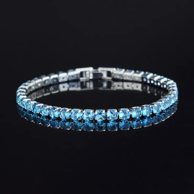 Pulsera de tenis de circón con microincrustaciones de 4mm para mujer, pulsera para hombre, accesorios de joyería para hombre, 2