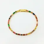 🌈 Pulsera Tennis "Arcoíris Infinito" – Cristales AAA y Oro 18K 2