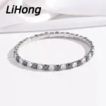 Joyería de plata de ley 925, pulsera de tenis de 16cm-21cm, circonita de colores de 4mm, regalo de aniversario, pulsera de plata de ley para mujer 4
