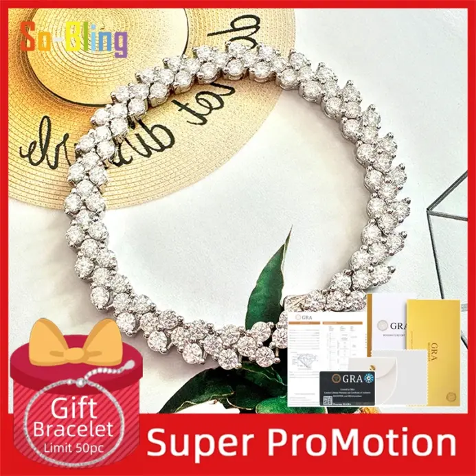So-Bling Plata-pulsera de tenis de Plata de Ley 925, pulseras de moissanita D VVS1 con GRA para hombre y mujer, joyería de lujo 1