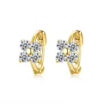 Pendientes 100% de oro auténtico de 18k, diseño clásico lujoso, pendientes de diamantes de 1 quilate, certificado de moissanita y GRA, alta joyería 5