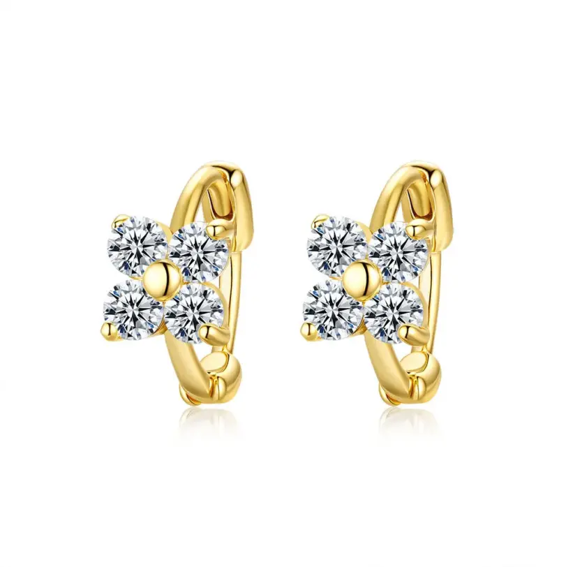 Pendientes 100% de oro auténtico de 18k, diseño clásico lujoso, pendientes de diamantes de 1 quilate, certificado de moissanita y GRA, alta joyería 5