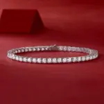 Pulsera de tenis de moissanita auténtica para hombre y mujer, brazalete de Plata de Ley 925, chapado en oro de 18k, Diamante con GRA, 3/4/5mm 4