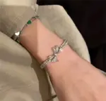 Nuevas pulseras Vintage de 100% pura Plata de Ley 925, pulsera con lazo de circonia cúbica 3a pavimentada completa para mujer, joyería de buenos de lujo 5