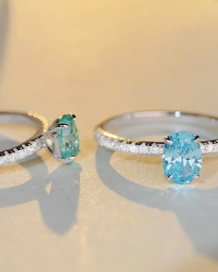  Elegante Anillo de Plata de Ley S925 para Mujer con Piedra Central Ovalada de 1 Ct y Detalles Redondos, Regalo de Compromiso, Boda o Aniversario 2