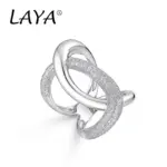 2025 Plata de Ley 925 moda de lujo Irregular de alta calidad anillo cruzado de circón regalo para hombres mujeres joyería de personalidad de fiesta 3