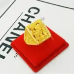 Oro de 24 quilates, anillo de dragón de oro macizo AU999, boca abierta audaz, hombre moderno y elegante 6