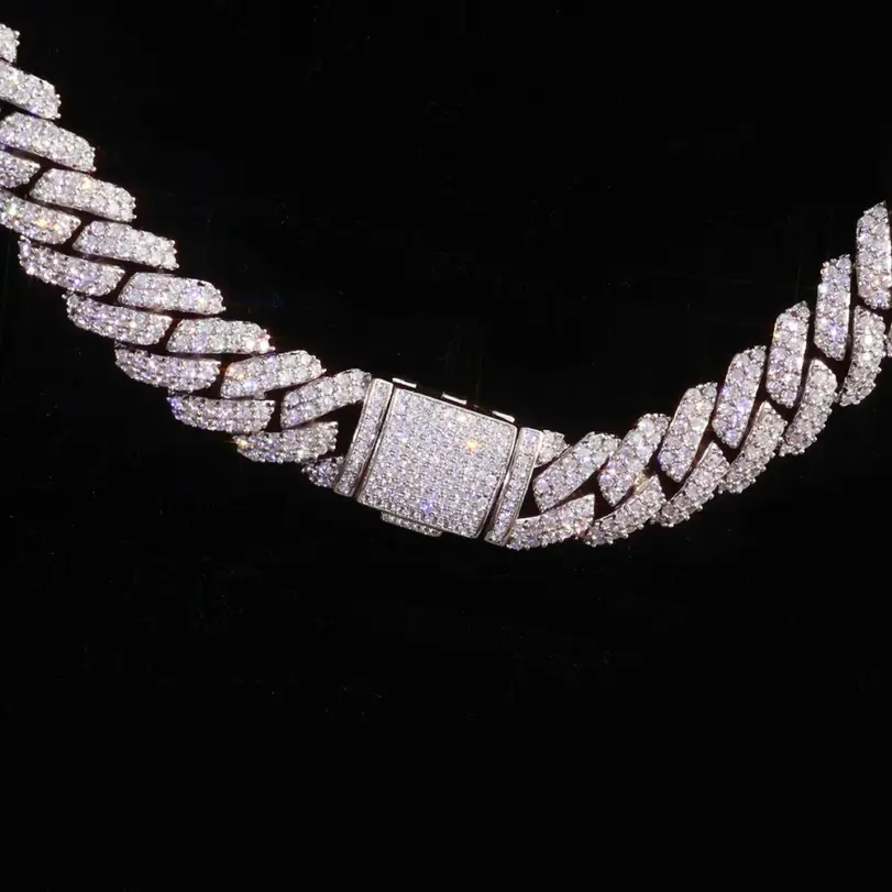 Pulsera de moissanita 925 de 5/6/8/10MM de ancho para mujeres y hombres, pulsera de cadena cubana VVS de Plata de Ley, joyería de Hip Hop Unisex 5