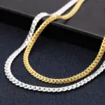 Plata de Ley 925, oro de 18 quilates, pulseras de cadena de 6MM, collar para mujeres y hombres, conjuntos de joyería para fiesta y boda, regalos 2