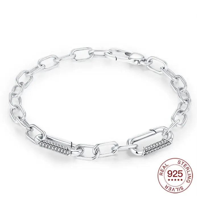 Nueva pulsera de Plata de Ley 925 con cierre de diamante, pulsera con cuentas, joyería DIY para mujer, regalos populares para vacaciones 1
