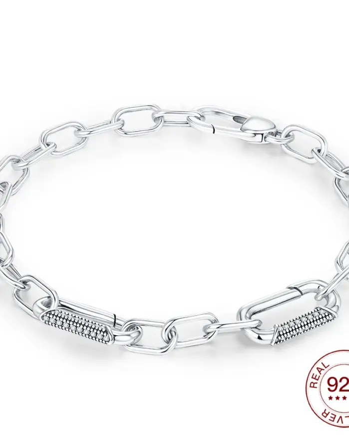 Nueva pulsera de Plata de Ley 925 con cierre de diamante, pulsera con cuentas, joyería DIY para mujer, regalos populares para vacaciones 1