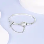 Pulseras de plata de ley 925 con forma de corazón de melocotón para mujer, pulseras de tierra con forma de estrella, Luna, avión, dijes DIY, joyería de fiesta 3