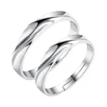 2 Anillos de Plata de Ley 925 con Circonita para Pareja, para Mujer y Hombre, Exquisitos, para Estudiantes, Novias, Accesorios de Joyería de Plata para Boda 6