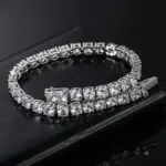 pulsera de tenis con diamantes de moissanita para hombre y mujer, 3mm, 4mm, 5mm, 6,5mm, certificado, joyería fina de lujo de Plata de Ley 925 4