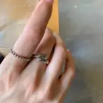 Anillos brillantes con tachuelas de diamantes de plata 925 para mujer, estilo punk, ligero, de lujo, vintage, joyería de anillo de tendencia de moda de alta calidad 5