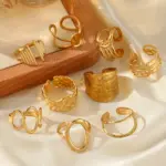 2025 anillos de acero inoxidable minimalista geométrico entrelazado anillo abierto ajustable anillo atmosférico de moda para mujer joyería nueva 3