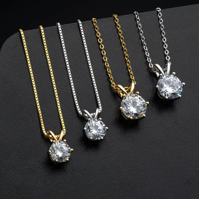 💎 Collar "Solitario Moissanite Elite" – Oro 14K y Certificación GRA 2