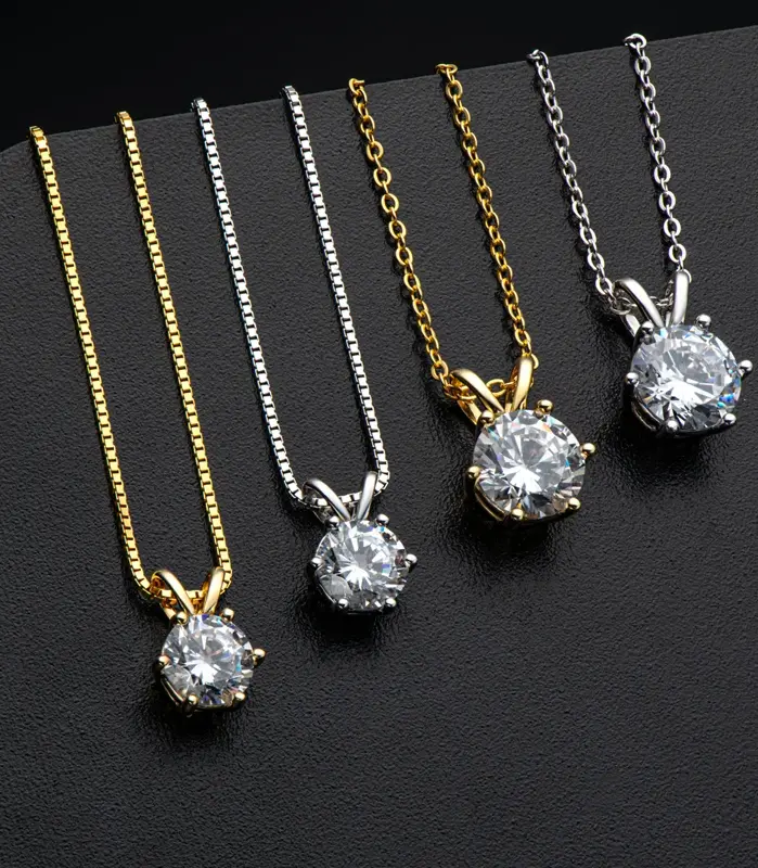 💎 Collar "Solitario Moissanite Elite" – Oro 14K y Certificación GRA 2