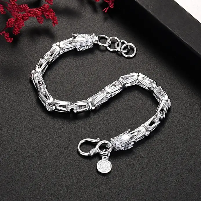 🐉 Pulsera "Dragon Soul S925" – Plata Sólida de Diseño Imperial 2