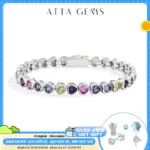 💖 Pulsera "Eternidad de Corazones" – Plata S925 y Zafiros Multicolor 1