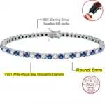 Pulsera de tenis de moissanita auténtica para mujeres y hombres, brazalete de diamantes de laboratorio de 3,0mm con certificados, joyería fina de Plata de Ley 925 7 Pulsera de tenis de moissanita auténtica para mujeres y hombres, brazalete de diamantes de laboratorio de 3,0mm con certificados, joyería fina de Plata de Ley 925 7