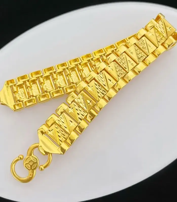 Joyería de oro real 9999 de 24K de lujo para hombre, pulsera de hilo de mano, joyería de mano, tendencia de moda 2