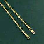 Collar de lujo con diseño de espiga de trigo en oro puro 24K 9999 para hombre y mujer 1