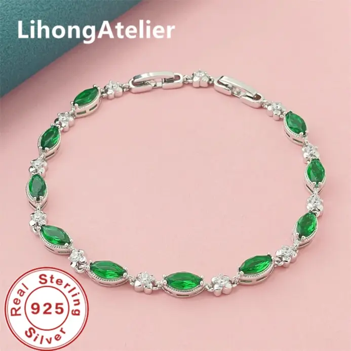 💚 Pulsera "Esmeralda Imperial" – Plata de Ley .925 y Circonia Green 1
