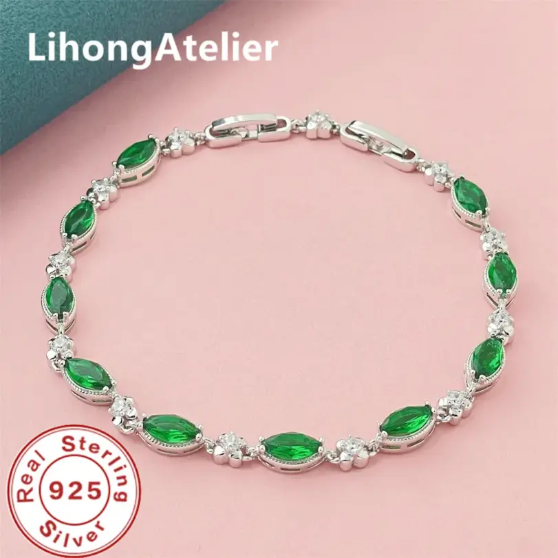 💚 Pulsera "Esmeralda Imperial" – Plata de Ley .925 y Circonia Green 1