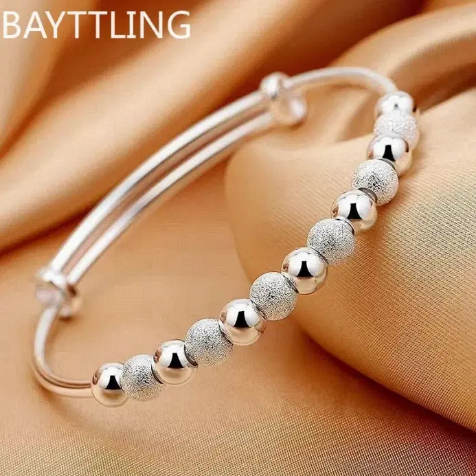Dijes de joyería de Plata de Ley 925, pulseras de cuentas de lujo, brazaletes bonitos para mujer, joyería de moda para fiesta y boda ajustable 1