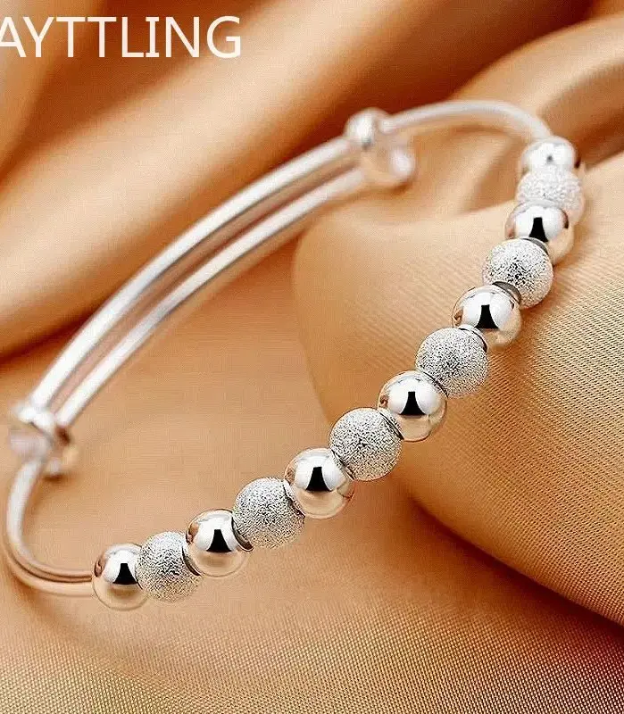 Dijes de joyería de Plata de Ley 925, pulseras de cuentas de lujo, brazaletes bonitos para mujer, joyería de moda para fiesta y boda ajustable 1
