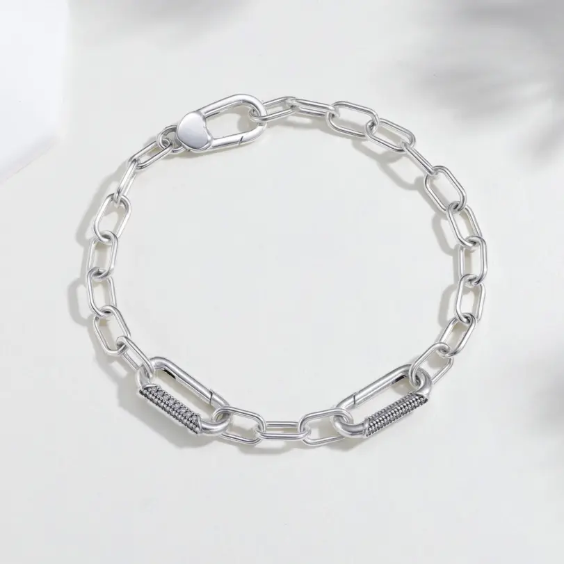 Nueva pulsera de Plata de Ley 925 con cierre de diamante, pulsera con cuentas, joyería DIY para mujer, regalos populares para vacaciones 5