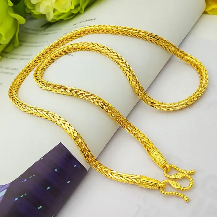 Collar Original de oro de 18k para mujer y hombre, pulsera de lujo que no se decolora, joyería de alta calidad para fiesta, bisutería de boda 2