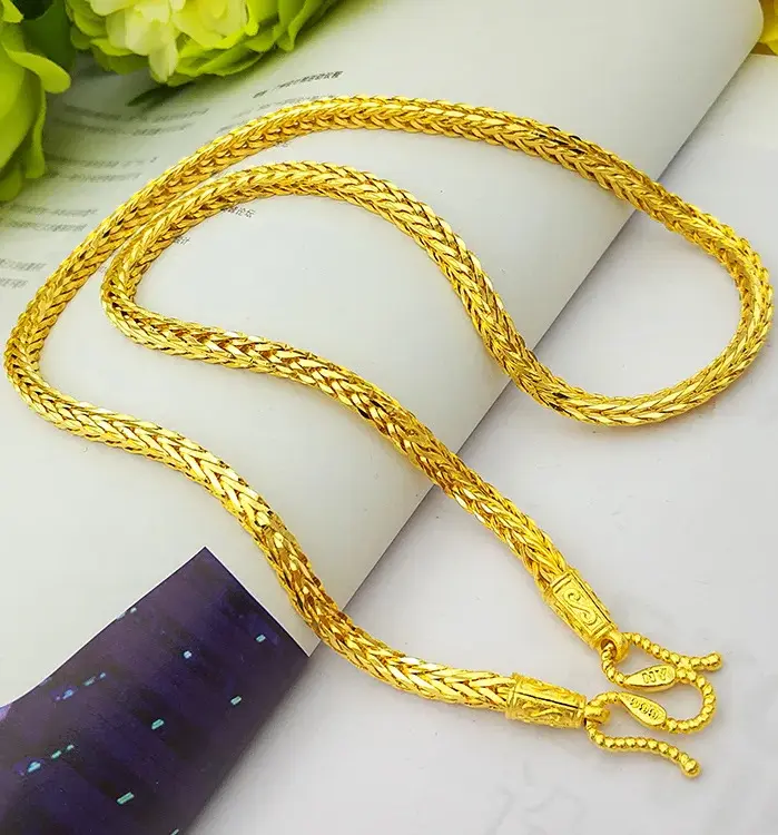 Collar Original de oro de 18k para mujer y hombre, pulsera de lujo que no se decolora, joyería de alta calidad para fiesta, bisutería de boda 2