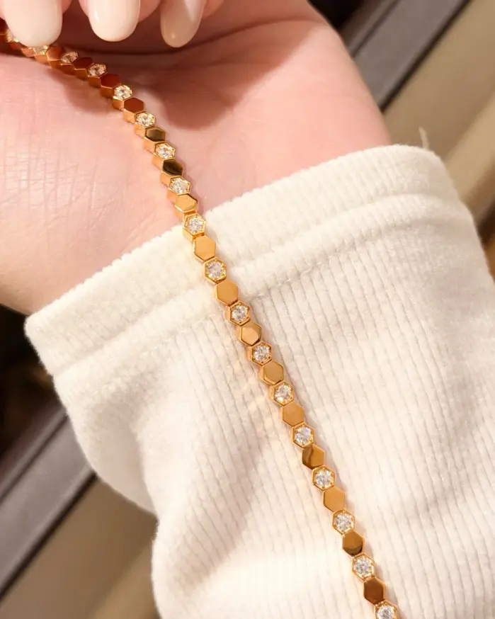 2026 nuevo estilo 100% Plata de Ley 925 pulseras de panal 18K chapado en oro pavé AAA pulsera de Zircconia para mujer joyería fina 2