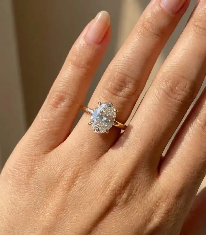 Anillos de Plata de Ley 925 con Circonita Cúbica Ovalada para Mujer, Anillos Sencillos y Clásicos para Boda, Compromiso, Promesa, Accesorios de Joyería Eterna 1
