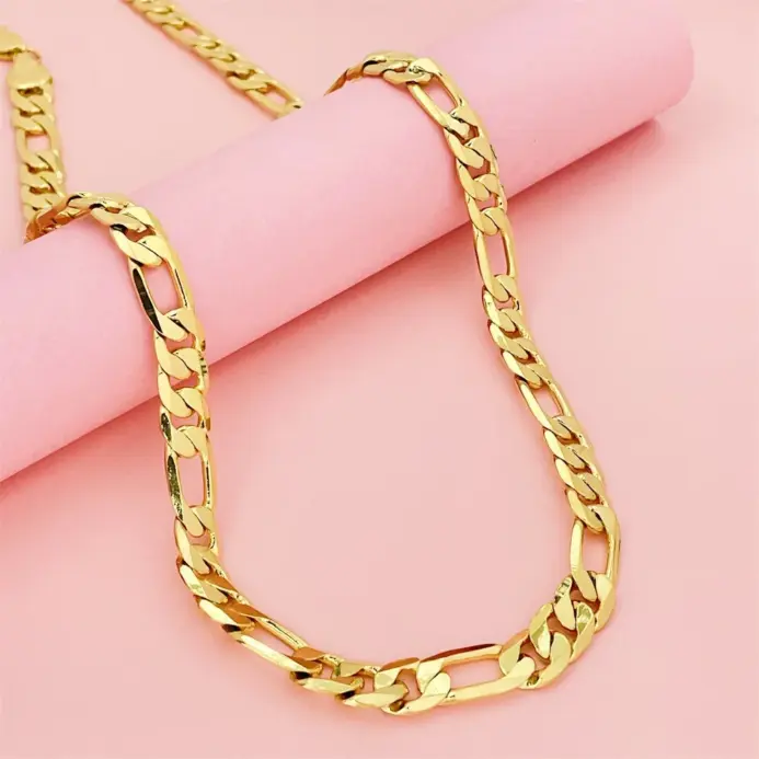 Collar geométrico de lujo de oro puro 24K 9999, oro real, para hombre y mujer, de 10 mm de ancho, 3:1, unisex. 2